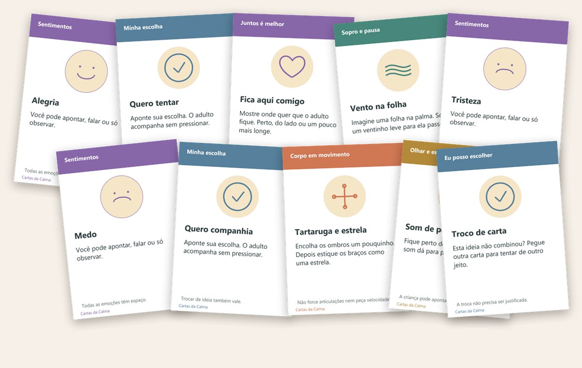 Cartas da Calma: cartas de sentimentos, de escolha e de atividades